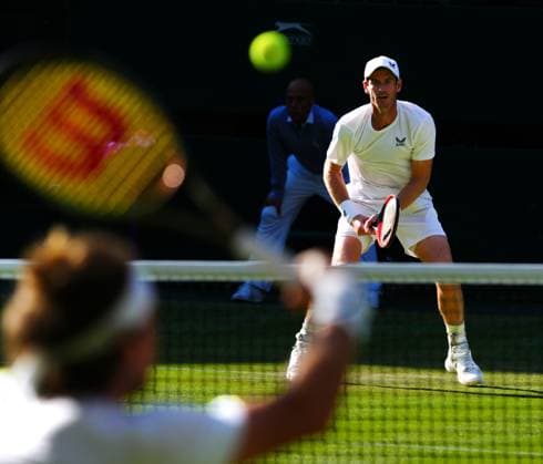 Mandatory Credit: Photo by Javier Garcia Shutterstock (13995928gv) Stefanos Tsitsipas and Andy Murray during their second round match Wimbledon Tennis Championships, Day 5, The All England Lawn Tennis and Croquet Club, London, UK - 07 Jul 2023 Wimbledon Tennis Championships, Day 5, The All England Lawn Tennis and Croquet Club, London, UK - 07 Jul 2023  Copyright: xJavierxGarcia Shutterstockx 13995928gv