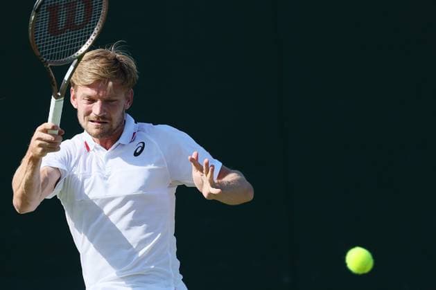 Great Britain, London, All England Lawn Tennis Club, The Championships Wimbledon 2023 - DAY 5- 07 07 2023 Belgian player David Goffin (BEL) pictured during his third round against Andrey Rublev (RUS) n London , All England Lawn Tennis Club at The Championships Wimbledon 2023 The Championships Wimbledon 2023- DAY 5- 07 07 2023 PhotoNews Panoramic 