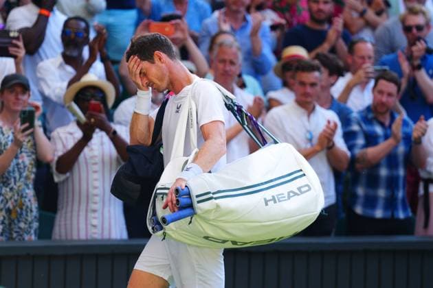 Mandatory Credit: Photo by Javier Garcia Shutterstock (13995928hb) Andy Murray leaving Centre Court after defeat in his second round match Wimbledon Tennis Championships, Day 5, The All England Lawn Tennis and Croquet Club, London, UK - 07 Jul 2023 Wimbledon Tennis Championships, Day 5, The All England Lawn Tennis and Croquet Club, London, UK - 07 Jul 2023  Copyright: xJavierxGarcia Shutterstockx 13995928hb