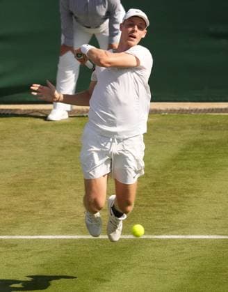 Tennis - 2023 Wimbledon Championships - Week One - Day Five - All England lawn Tennis & Racquet Club, Wimbledon - Friday 7th Mens singles - Denis Shapovalov (CAN) v Liam Broady (GBR) Denis Shapovalov 