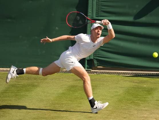 Tennis - 2023 Wimbledon Championships - Week One - Day Five - All England lawn Tennis & Racquet Club, Wimbledon - Friday 7th Mens singles - Denis Shapovalov (CAN) v Liam Broady (GBR) Denis Shapovalov 