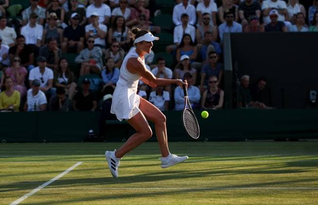 Mandatory Credit: Photo by Ella Ling Shutterstock (13995924et) Elina Svitolina in action against Sofia Kenin Wimbledon Tennis Championships, Day 5, The All England Lawn Tennis and Croquet Club, London, UK - 07 Jul 2023 Wimbledon Tennis Championships, Day 5, The All England Lawn Tennis and Croquet Club, London, UK - 07 Jul 2023  Copyright: xEllaxLing Shutterstockx 13995924et