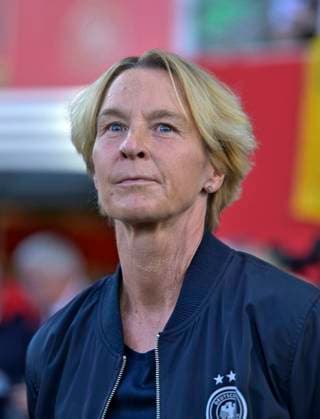 07 07 2023, football women, test international match, Germany Zambia, at Sportpark Ronhof Thomas Sommer in Fürth, coach Martina Voss Tecklenburg Germany looks seriously DFL and DFB regulations prohibit any use of photographs as image sequences and or quasi video