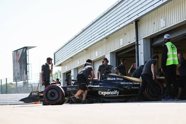 09 PEARCE Joshua, Modified F2 car prepared by Mercedes Applied Science and Carlin for the fictional Apex APXGP team in the F1 movie by Apple Studios Bruckheimer Films, action during the 2023 Formula 1 Aramco British Grand Prix, 10th round of the 2023 Formula One World Championship, WM, Weltmeisterschaft from July 7 to 9, 2023 on the Silverstone Circuit, in Silverstone, United Kingdom - F1 - BRITISH GRAND PRIX 2023 DPPI Panoramic  03323013_AV3_2110 