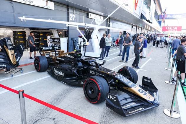 09 PEARCE Joshua, Modified F2 car prepared by Mercedes Applied Science and Carlin for the fictional Apex APXGP team in the F1 movie by Apple Studios Bruckheimer Films, action during the 2023 Formula 1 Aramco British Grand Prix, 10th round of the 2023 Formula One World Championship, WM, Weltmeisterschaft from July 7 to 9, 2023 on the Silverstone Circuit, in Silverstone, United Kingdom - F1 - BRITISH GRAND PRIX 2023 DPPI Panoramic  03323013_AV6_2781 