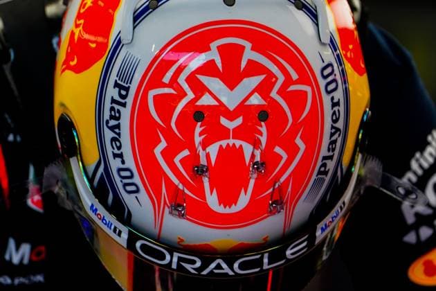 FORMULA 1 ARAMCO BRITISH GRAND PRIX 2023, 07 07 2023 Max Verstappen 1 (NED), HONDA Red Bull Racing RB19 helmet detail during the FORMULA 1 ARAMCO BRITISH GRAND PRIX 2023 at the Silverstone Circuit, Silverstone, United Kingdom on 7 July 2023 Editorial Use Only Copyright: xEveryxSecondxMediax ESM-0746-0003