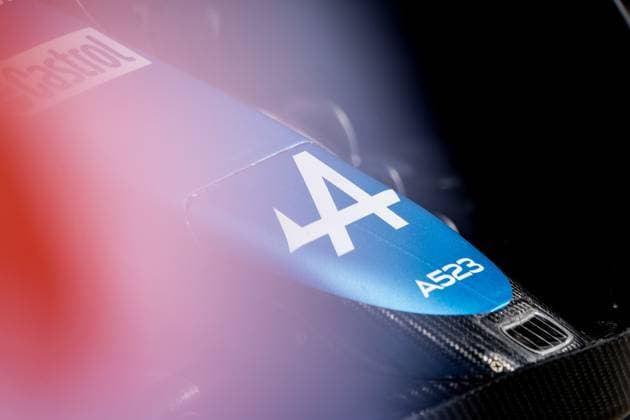 Alpine A523 in the pits, BWT Alpine F1 Team, British Grand Prix, Silverstone, Motorsport, Formula 1, British Grand Prix, Silverstone, Motorsport, Formula 1 Towcester Copyright: xEibner-Pressefotox EP_EER