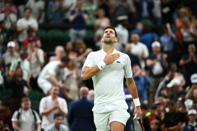 Wimbledon Championships Day 5 Novak Djokovic (SRB) during his second round match at the 2023 Wimbledon Championships at the AELTC in London, UK, on July 7, 2023. Photo by Corinne Dubreuil ABACAPRESS.COM London United Kingdom  Copyright: xDubreuilxCorinne ABACAx 859923_019 DubreuilxCorinne ABACAx 859923_019