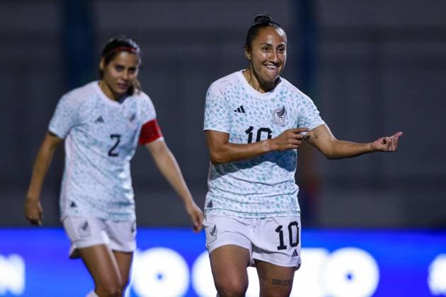 RECORD DATE NOT STATED JCC San Salvador 2023 Venezuela vs Mexico Final Gold Medal Sandra Stephany Mayor celebrates her goal 0-1 of Mexico during the game Venezuela vs Mexico (Mexican national team, Nationalteam , corresponding to Final Gold Medal of Womens Soccer at the Central American and Caribbean Games San Salvador 2023, at Las Delicias National Stadium, on July 07, 2023. <br><br> Sandra Stephany Mayor celebra su gol 0-1 de Mexico durante el partido Venezuela vs Mexico (Seleccion Mexicana), correspondiente a Final por Medalla de Oro del Futbol Femenino en los Juegos Centroamericanos y del Caribe San Salvador 2023, en el Estadio Nacional Las Delicias, el 07 de Julio de 2023. SAN SALVADOR SAN SALVADOR EL SALVADOR  Copyright: xUlisesxNaranjox 20230707215539_JCC_23_W_VEN_MEX_MAYOR47