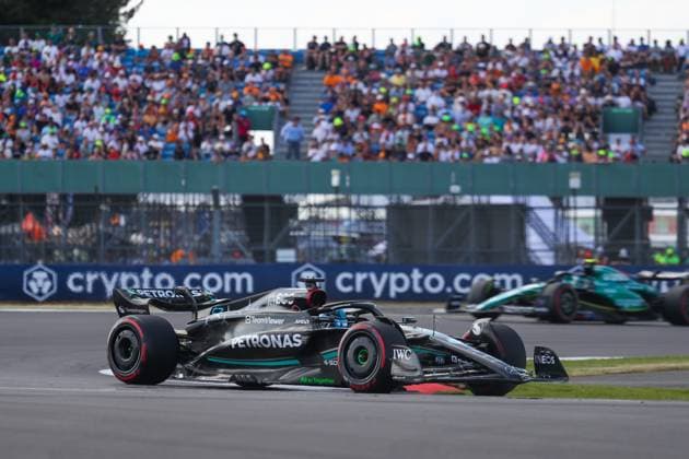 Formula 1 Championship - Formula 1 Aramco British Grand Prix 2023 - Practice 1 e 2 George Russell (GBR) Mercedes W14 E Performance during Formula 1 Aramco British Grand Prix 2023 - Practice 1 e 2, Formula 1 Championship in Silverstone, England, July 07 2023 Silverstone Silverstone circuit England Copyright: xAlessioxDexMarcox xLiveMediax LPS_993289