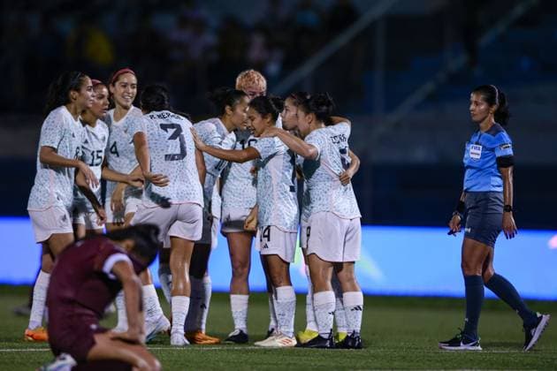 RECORD DATE NOT STATED JCC San Salvador 2023 Venezuela vs Mexico Final Gold Medal Maria Mauleon celebrates her goal 1-2 of Mexico during the game Venezuela vs Mexico (Mexican national team, Nationalteam , corresponding to Final Gold Medal of Womens Soccer at the Central American and Caribbean Games San Salvador 2023, at Las Delicias National Stadium, on July 07, 2023. <br><br> Maria Mauleon celebra su gol 1-2 de Mexico durante el partido Venezuela vs Mexico (Seleccion Mexicana), correspondiente a Final por Medalla de Oro del Futbol Femenino en los Juegos Centroamericanos y del Caribe San Salvador 2023, en el Estadio Nacional Las Delicias, el 07 de Julio de 2023. SAN SALVADOR SAN SALVADOR EL SALVADOR  Copyright: xUlisesxNaranjox 20230707234625_JCC_23_W_VEN_MEX_MAULEON115