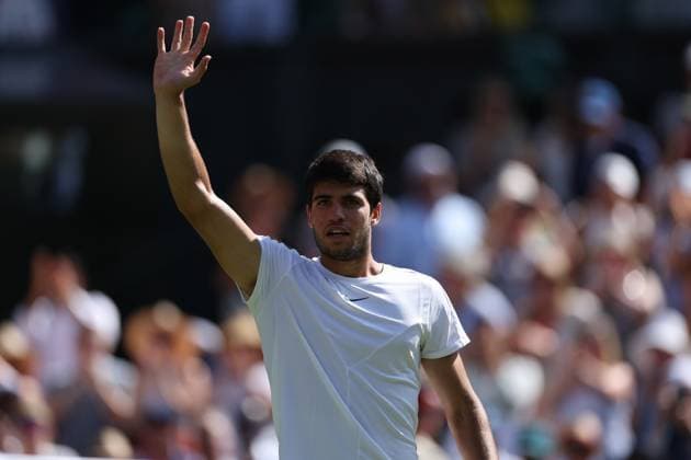 Carlos Alcaraz during the 2023 Wimbledon Championships on July 7, 2023 at All England Lawn Tennis & Croquet Club in Wimbledon, England  Copyright: xAntoinexCouvercelle DPPI IPAxSpox xIPAxSportx 0 IPA_IPA39112789