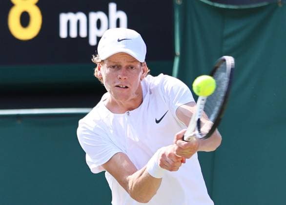 TENNIS - Wimbledon 2023 LONDON,ENGLAND,08.JUL.23 - TENNIS - ATP, Tennis Herren World Tour, Wimbledon, Grand Slam. Image shows Jannick Sinner (ITA).  GEPAxpictures xAlanxGrieves
