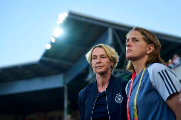 Football, Women, National team, Co-coach Britta Carlson replaces Voss-Tecklenburg for two games