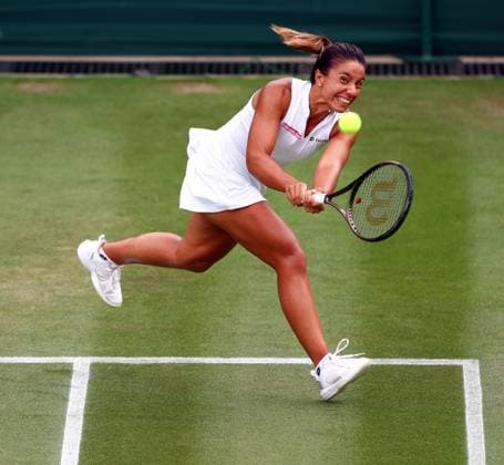 Mandatory Credit: Photo by Simon Dael Shutterstock (14001530i) Natalija Stevanovic during her third round match Wimbledon Tennis Championships, Day 6, The All England Lawn Tennis and Croquet Club, London, UK - 08 Jul 2023 Wimbledon Tennis Championships, Day 6, The All England Lawn Tennis and Croquet Club, London, UK - 08 Jul 2023  Copyright: xSimonxDael Shutterstockx 14001530i