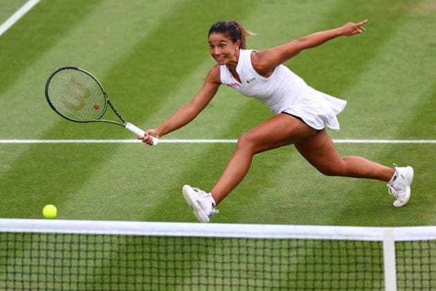 Mandatory Credit: Photo by Simon Dael Shutterstock (14001530k) Natalija Stevanovic during her third round match Wimbledon Tennis Championships, Day 6, The All England Lawn Tennis and Croquet Club, London, UK - 08 Jul 2023 Wimbledon Tennis Championships, Day 6, The All England Lawn Tennis and Croquet Club, London, UK - 08 Jul 2023  Copyright: xSimonxDael Shutterstockx 14001530k