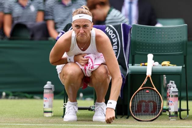 8th July 2023; All England Lawn Tennis and Croquet Club, London, England: Wimbledon Tennis Tournament; Petra Kvitova during her match with Natalija Stevanovic  ActionPlus12528431 ShaunxBrooks
