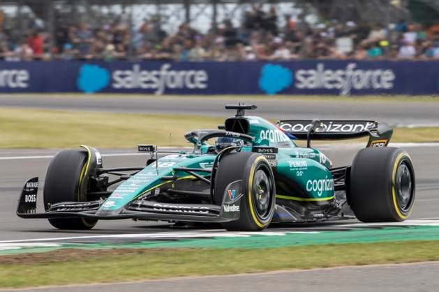 8th July 2023: Silverstone Circuit, Northamptonshire, England: Formula 1 2023 Aramco British F1 Grand Prix: Qualifying Day; Lance Stroll in his Aston Martin Aramco Cognizant F1 Team Aston Martin Aramco-Mercedes AMR23 during FP3  ActionPlus12528547 TimxWilliams