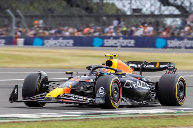 8th July 2023: Silverstone Circuit, Northamptonshire, England: Formula 1 2023 Aramco British F1 Grand Prix: Qualifying Day; Sergio Perez in his Oracle Red Bull Racing Red Bull Racing-Honda RBPT RB19 during FP3  ActionPlus12528552 TimxWilliams