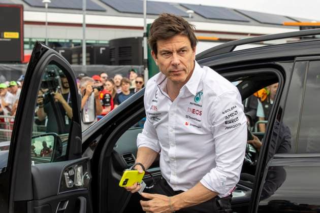 8th July 2023: Silverstone Circuit, Northamptonshire, England: Formula 1 2023 Aramco British F1 Grand Prix: Qualifying Day; Mercedes-AMG Petronas F1 Team principal Toto Wolff arrives at Silverstone  ActionPlus12528539 TimxWilliams