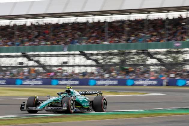 8th July 2023: Silverstone Circuit, Northamptonshire, England: Formula 1 2023 Aramco British F1 Grand Prix: Qualifying Day; Fernando Alonso in his Aston Martin Aramco Cognizant F1 Team Aston Martin Aramco-Mercedes AMR23 during FP3  ActionPlus12528568 TimxWilliams