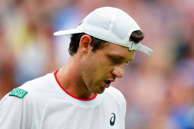 Mandatory Credit: Photo by Javier Garcia Shutterstock (14001532ap) Nicolas Jarry during his third round match Wimbledon Tennis Championships, Day 6, The All England Lawn Tennis and Croquet Club, London, UK - 08 Jul 2023 Wimbledon Tennis Championships, Day 6, The All England Lawn Tennis and Croquet Club, London, UK - 08 Jul 2023  Copyright: xJavierxGarcia Shutterstockx 14001532ap