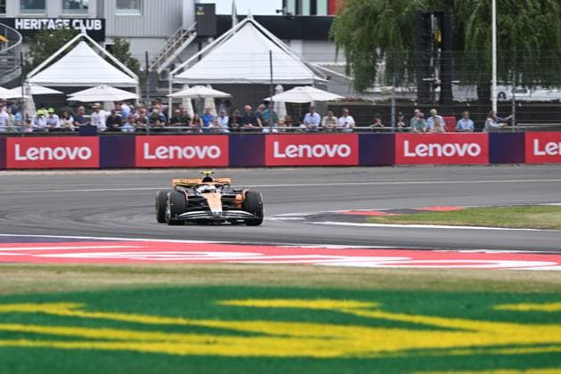 8th July 2023: Silverstone Circuit, Northamptonshire, England: Formula 1 2023 Aramco British F1 Grand Prix: Qualifying Day; Lando Norris of the McLaren-Mercedes team during the third practice session  ActionPlus12528622 SimonxWest