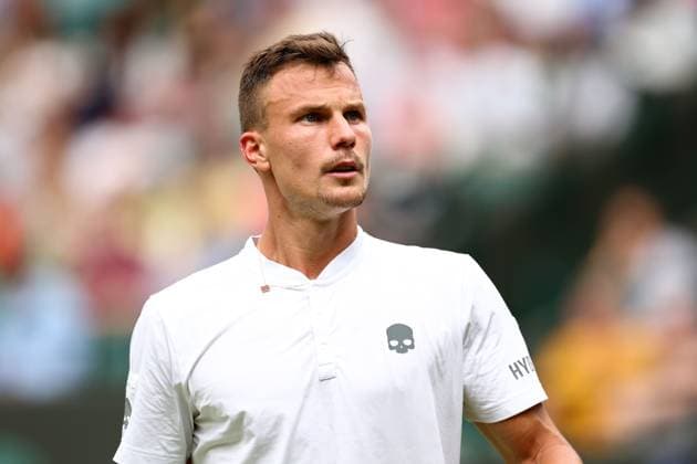 Mandatory Credit: Photo by Simon Dael Shutterstock (14001530be) Marton Fucsovics during his third round match Wimbledon Tennis Championships, Day 6, The All England Lawn Tennis and Croquet Club, London, UK - 08 Jul 2023 Wimbledon Tennis Championships, Day 6, The All England Lawn Tennis and Croquet Club, London, UK - 08 Jul 2023  Copyright: xSimonxDael Shutterstockx 14001530be