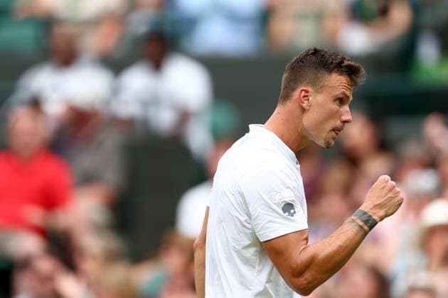Mandatory Credit: Photo by Simon Dael Shutterstock (14001530bl) Marton Fucsovics during his third round match Wimbledon Tennis Championships, Day 6, The All England Lawn Tennis and Croquet Club, London, UK - 08 Jul 2023 Wimbledon Tennis Championships, Day 6, The All England Lawn Tennis and Croquet Club, London, UK - 08 Jul 2023  Copyright: xSimonxDael Shutterstockx 14001530bl