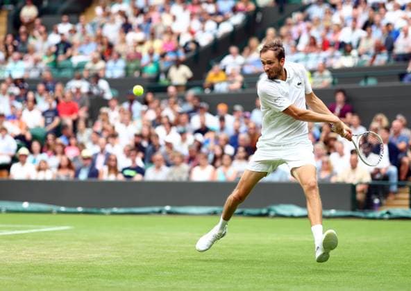 Mandatory Credit: Photo by Simon Dael Shutterstock (14001530bu) Daniil Medvedev during his third round match Wimbledon Tennis Championships, Day 6, The All England Lawn Tennis and Croquet Club, London, UK - 08 Jul 2023 Wimbledon Tennis Championships, Day 6, The All England Lawn Tennis and Croquet Club, London, UK - 08 Jul 2023  Copyright: xSimonxDael Shutterstockx 14001530bu