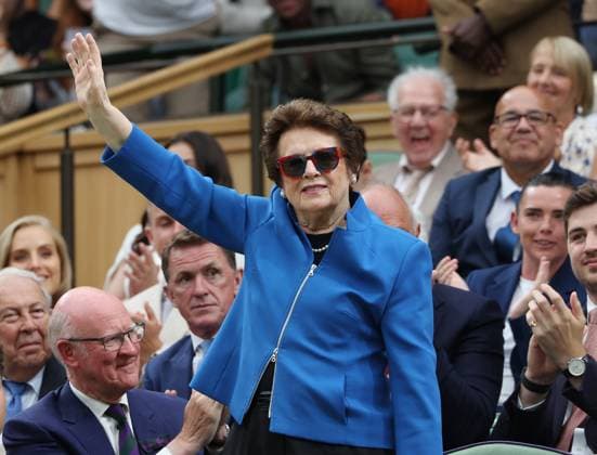 Tennis, Wimbledon, Billie Jean King in the stands