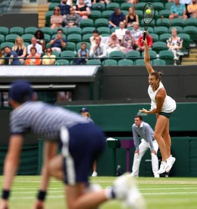 Mandatory Credit: Photo by Simon Dael Shutterstock (14001530cw) Aryna Sabalenka during her third round match Wimbledon Tennis Championships, Day 6, The All England Lawn Tennis and Croquet Club, London, UK - 08 Jul 2023 Wimbledon Tennis Championships, Day 6, The All England Lawn Tennis and Croquet Club, London, UK - 08 Jul 2023  Copyright: xSimonxDael Shutterstockx 14001530cw