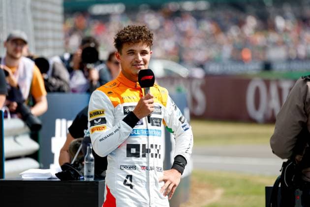 4 Lando Norris GBR, McLaren F1 Team , F1 Grand Prix of Great Britain at Silverstone Circuit on July 8, 2023 in Silverstone, Great Britain Photo by HOCH ZWEI Silverstone Great Britain