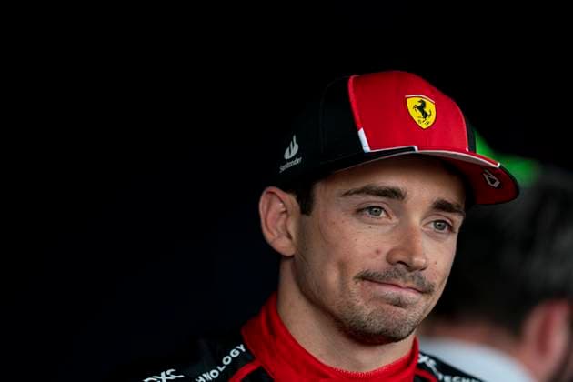July 8, 2023, Towcester, Great Britain: CHARLES LECLERC of Monaco and Scuderia Ferrari talks to the media after the qualifying session of the 2023 FIA Formula 1 British Grand Prix at Silverstone Circuit in Towcester, Great Britain. Towcester Great Britain - ZUMAg147 20230708_fap_g147_012 Copyright: xJamesxGasperottix