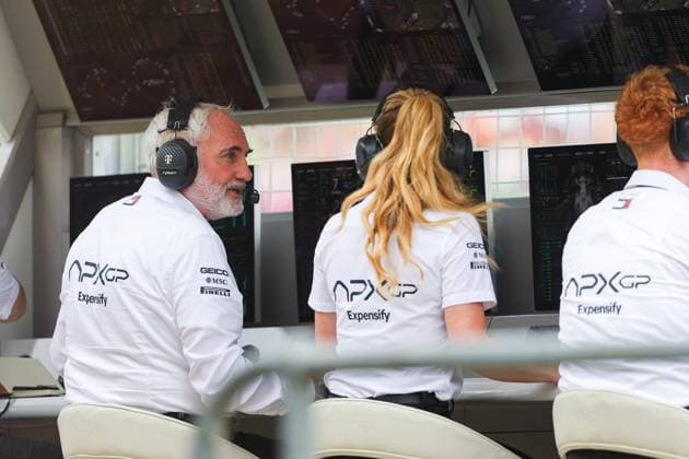pitwall fictional engineers of the APEX APXGP team for the F1 movie by Apple Studios Bruckheimer Films, illustration during the 2023 Formula 1 Aramco British Grand Prix, 10th round of the 2023 Formula One World Championship, WM, Weltmeisterschaft from July 7 to 9, 2023 on the Silverstone Circuit, in Silverstone, United Kingdom - F1 - BRITISH GRAND PRIX 2023 DPPI Panoramic  00123024_AV3_4548 