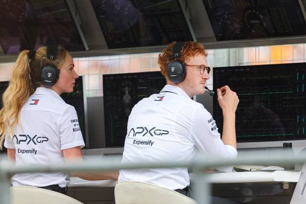 pitwall fictional engineers of the APEX APXGP team for the F1 movie by Apple Studios Bruckheimer Films, illustration during the 2023 Formula 1 Aramco British Grand Prix, 10th round of the 2023 Formula One World Championship, WM, Weltmeisterschaft from July 7 to 9, 2023 on the Silverstone Circuit, in Silverstone, United Kingdom - F1 - BRITISH GRAND PRIX 2023 DPPI Panoramic  00123024_AV3_4536 