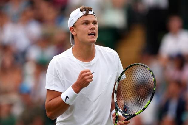 Mandatory Credit: Photo by Ella Ling Shutterstock (14001529ba) Holger Rune during his third round match Wimbledon Tennis Championships, Day 6, The All England Lawn Tennis and Croquet Club, London, UK - 08 Jul 2023 Wimbledon Tennis Championships, Day 6, The All England Lawn Tennis and Croquet Club, London, UK - 08 Jul 2023  Copyright: xEllaxLing Shutterstockx 14001529ba