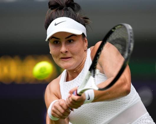 Mandatory Credit: Photo by Dave Shopland Shutterstock (14001531ea) Bianca Andreescu during her third round match Wimbledon Tennis Championships, Day 6, The All England Lawn Tennis and Croquet Club, London, UK - 08 Jul 2023 Wimbledon Tennis Championships, Day 6, The All England Lawn Tennis and Croquet Club, London, UK - 08 Jul 2023  Copyright: xDavexShopland Shutterstockx 14001531ea