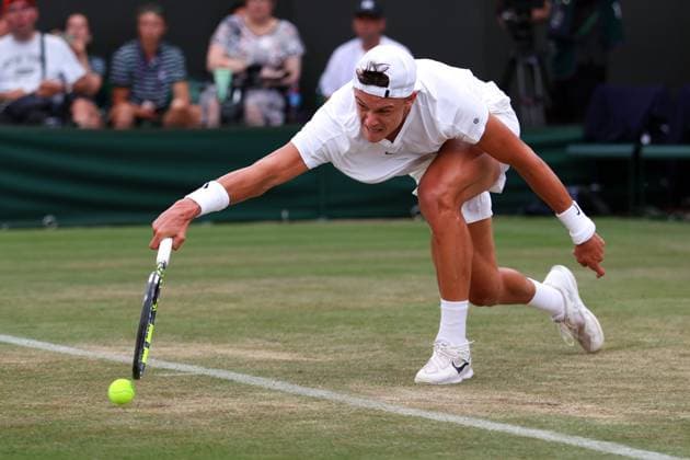 Mandatory Credit: Photo by Ella Ling Shutterstock (14001529be) Holger Rune during his third round match Wimbledon Tennis Championships, Day 6, The All England Lawn Tennis and Croquet Club, London, UK - 08 Jul 2023 Wimbledon Tennis Championships, Day 6, The All England Lawn Tennis and Croquet Club, London, UK - 08 Jul 2023  Copyright: xEllaxLing Shutterstockx 14001529be