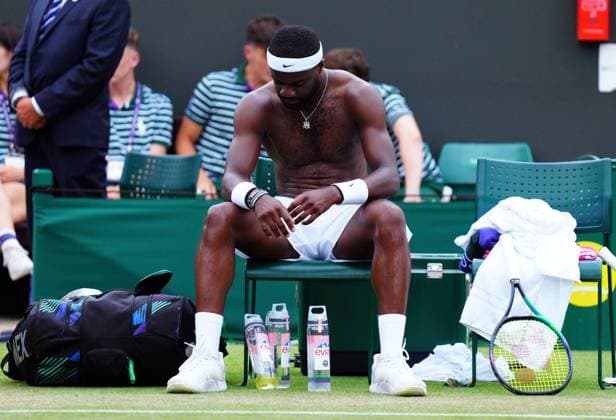 Mandatory Credit: Photo by Javier Garcia Shutterstock (14001532gq) Frances Tiafoe during his third round match Wimbledon Tennis Championships, Day 6, The All England Lawn Tennis and Croquet Club, London, UK - 08 Jul 2023 Wimbledon Tennis Championships, Day 6, The All England Lawn Tennis and Croquet Club, London, UK - 08 Jul 2023  Copyright: xJavierxGarcia Shutterstockx 14001532gq