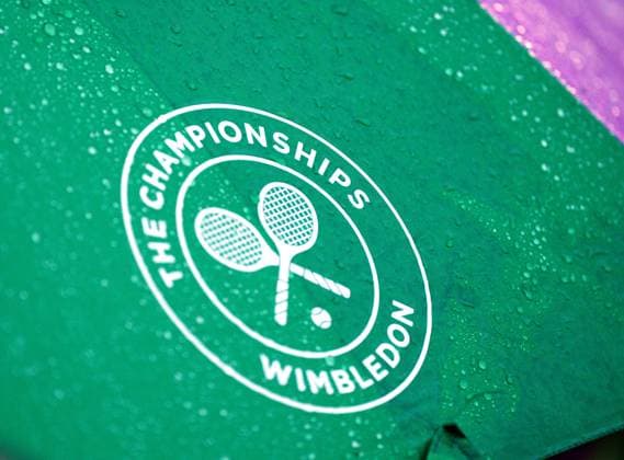 Mandatory Credit: Photo by Javier Garcia Shutterstock (14001532hh) Rain on an umbrella Wimbledon Tennis Championships, Day 6, The All England Lawn Tennis and Croquet Club, London, UK - 08 Jul 2023 Wimbledon Tennis Championships, Day 6, The All England Lawn Tennis and Croquet Club, London, UK - 08 Jul 2023  Copyright: xJavierxGarcia Shutterstockx 14001532hh
