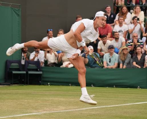 Tennis - 2023 Wimbledon Championships - Week One - Day Six - All England lawn Tennis & Racquet Club, Wimbledon - Saturday 8th Mens Singles- Leandro Davidovich Fokina (ESP) v Holger Rune (DEN) Holger Rune 
