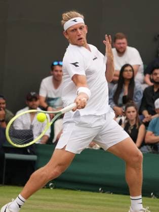 Tennis - 2023 Wimbledon Championships - Week One - Day Six - All England lawn Tennis & Racquet Club, Wimbledon - Saturday 8th Mens Singles- Leandro Davidovich Fokina (ESP) v Holger Rune (DEN) Leandro Davidovich Fokina (ESP) 