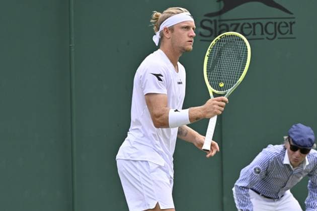 Tennis : Wimbledon 2023 - Angleterre - Alejandro Davidovich Fokina - Espagne Tennis : Wimbledon 2023 - Angleterre- 08 07 23 ChrysleneCaillaud Panoramic  