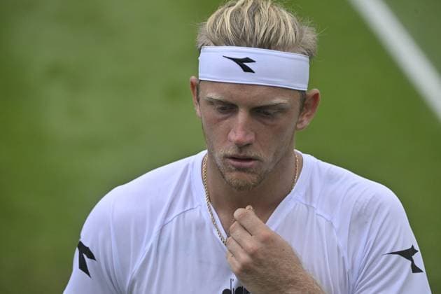 Tennis : Wimbledon 2023 - Angleterre - Alejandro Davidovich Fokina - Espagne Tennis : Wimbledon 2023 - Angleterre- 08 07 23 ChrysleneCaillaud Panoramic  
