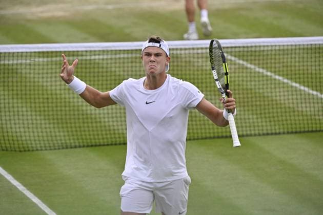 Tennis : Wimbledon 2023 - Angleterre - Holger Rune - Danemark Tennis : Wimbledon 2023 - Angleterre- 08 07 23 ChrysleneCaillaud Panoramic  