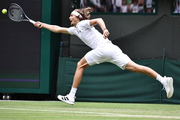 Alexander Zverev, GER, during third round of 2023 All England Lawn Tennis Championships at Wimbledon, gentlemens singles, London, 08 07 2023