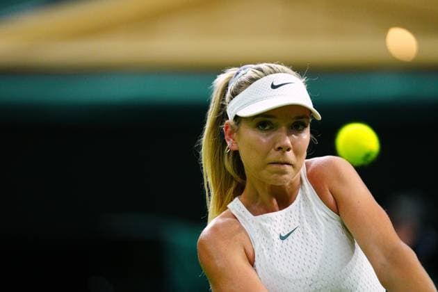 Mandatory Credit: Photo by Javier Garcia Shutterstock (14001532jn) Katie Boulter during her third round match Wimbledon Tennis Championships, Day 6, The All England Lawn Tennis and Croquet Club, London, UK - 08 Jul 2023 Wimbledon Tennis Championships, Day 6, The All England Lawn Tennis and Croquet Club, London, UK - 08 Jul 2023  Copyright: xJavierxGarcia Shutterstockx 14001532jn