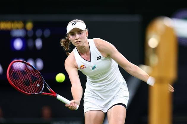 Mandatory Credit: Photo by Simon Dael Shutterstock (14001530gz) Elena Rybakina during her third round match Wimbledon Tennis Championships, Day 6, The All England Lawn Tennis and Croquet Club, London, UK - 08 Jul 2023 Wimbledon Tennis Championships, Day 6, The All England Lawn Tennis and Croquet Club, London, UK - 08 Jul 2023  Copyright: xSimonxDael Shutterstockx 14001530gz