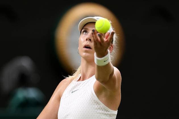 8th July 2023; All England Lawn Tennis and Croquet Club, London, England: Wimbledon Tennis Tournament; Katie Boulter serves to Elena Rybakina  ActionPlus12528994 ShaunxBrooks